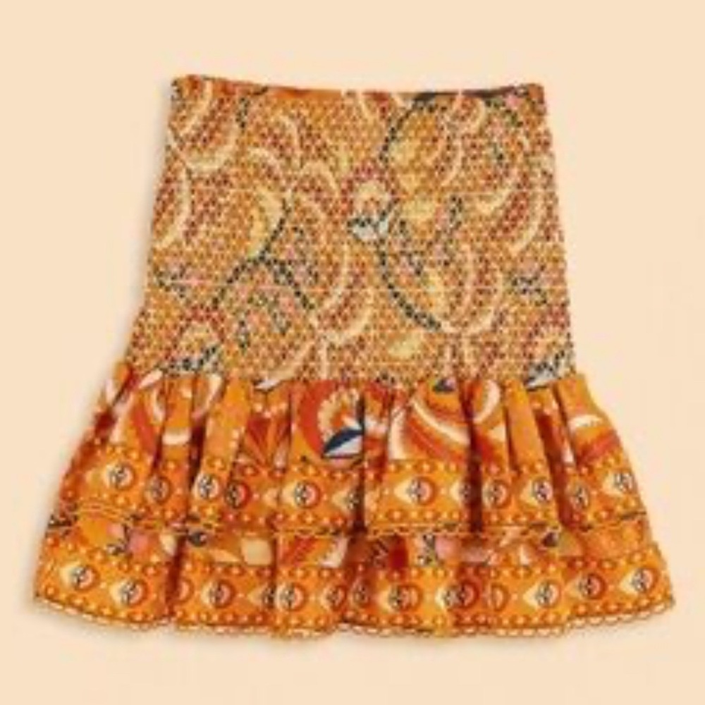 NEW Farm Rio Palms Party Smocked Mini Skirt Medium